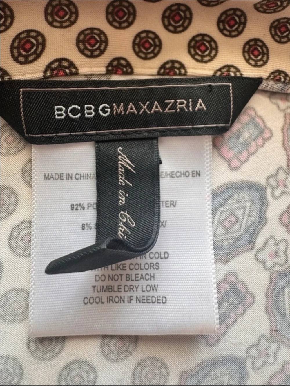 BCBGMAXAZRIA Vintage Y2K Geometric Paisley Sleeveless Tunic Blouse L - Picture 8 of 11